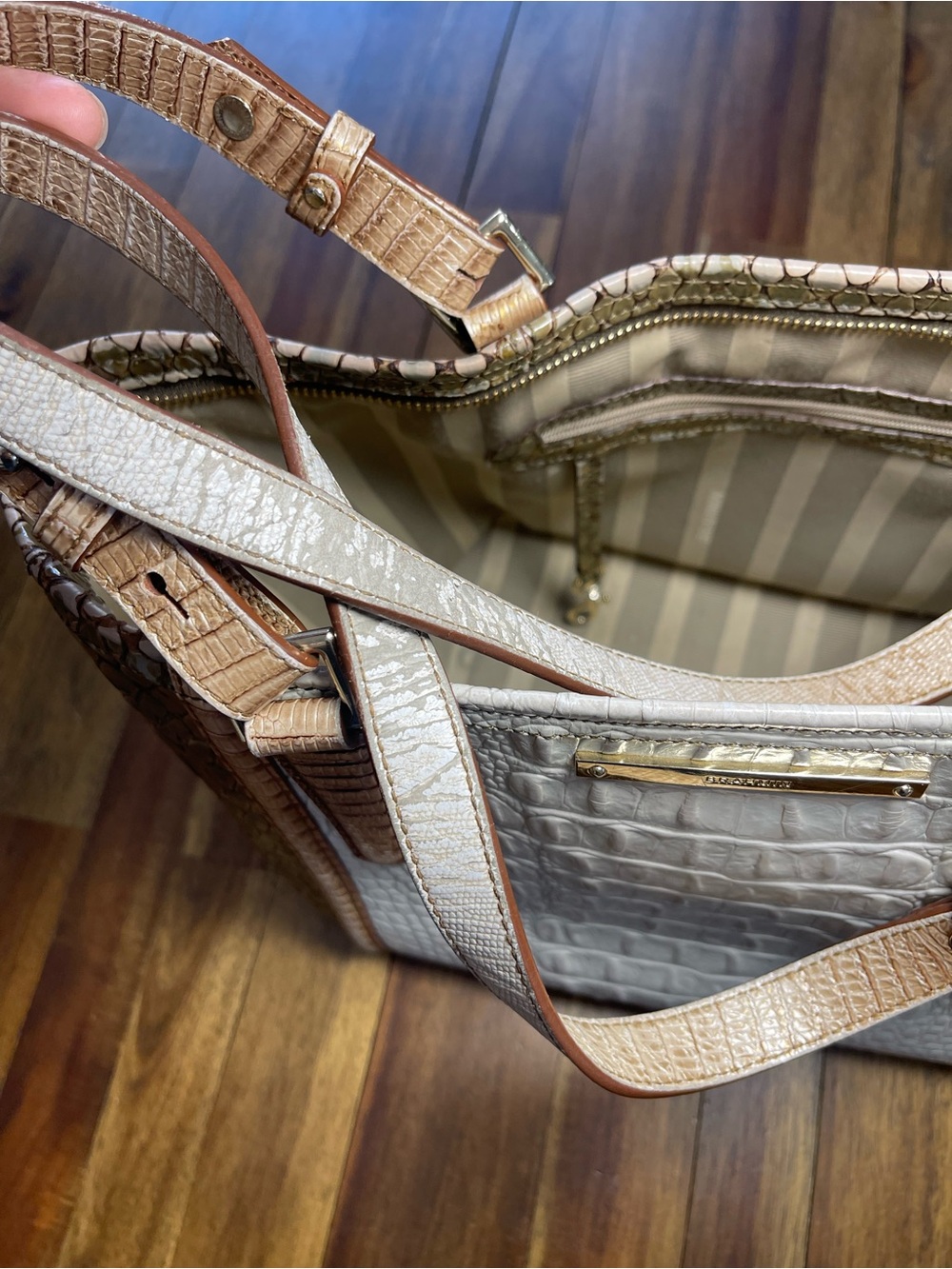 Brahmin Croc-Embossed Tote - Picture 8 of 14